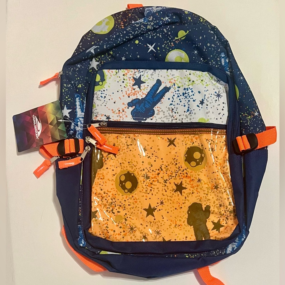 space “junk” school backpack - Large 19” 3 zipper compartments for Girls & Boys
